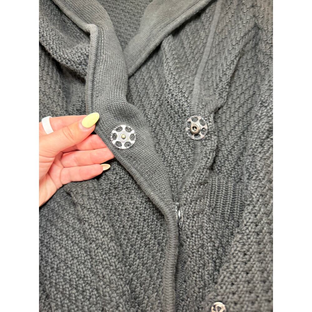 Lululemon Post Practice Cardi Dark Grey/Black Oversized Cardigan Sweater XS/S - Picture 4 of 6